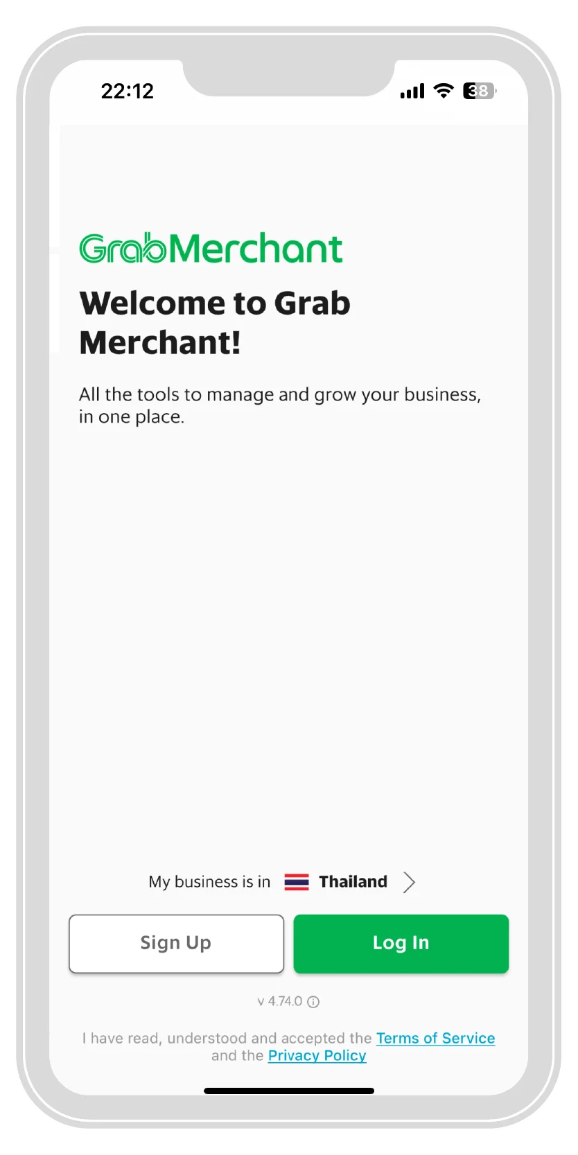 ล็อกอินที่ Grab Merchant App แล้วกดที่ “รายการอาหาร” | ThaiNamthip Coca-Cola